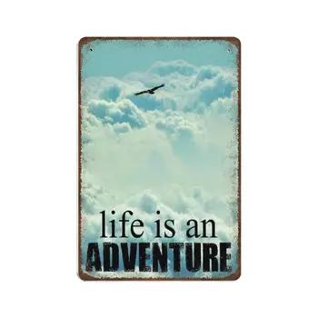 Dreacoss Life is an Adventure Насладете се на Ride Tin Sign -Vintage Tin Sign, Novelty Poster Artwork, Wall Decoration Plaques, Gift for
