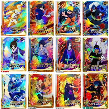 Kayou Naruto Ssr Рядка карта Sasuke Kakashi аниме герои бронзова колекция флаш карта Коледа подарък игра играчка карта