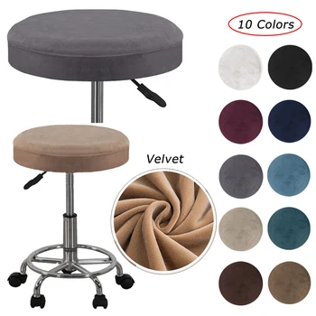 Velvet табуретка капак бар кръг стол приплъзване въртящ се стол капак миещи се табуретка капак участък стол случай модерен Slipcovers
