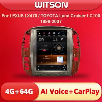 WITSON Tesla вертикален екран Android 11 автомобил DVD За LEXUS LX470 TOYOTA Land Cruiser LC100 кола аудио плейър GPS авто стерео