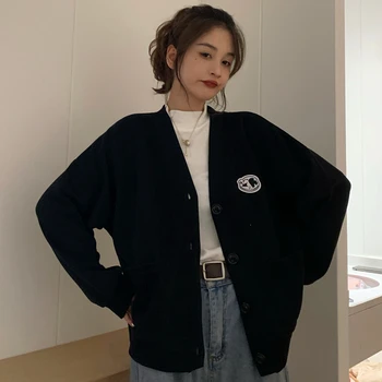 Дамски суитчъри японски Harajuku Ulzzang реколта хлабав инс случайни мързелив суитчър женски корейски Kawaii облекло за жени