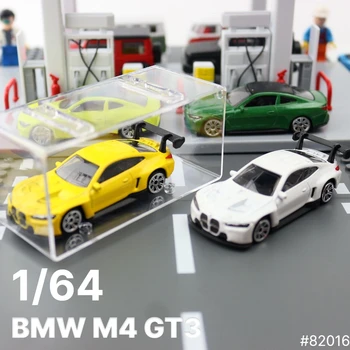 1/64 BMW M4 GT3 играчка кола 1:64 състезателни 3'' превозно средство миниатюрни модел безплатни колела Diecast метална колекция подарък за деца момче деца