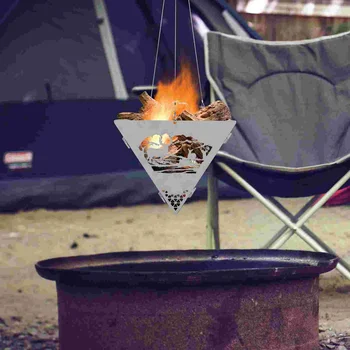 1 Комплект триъгълник висяща печка лагерен огън печка триъгълник дърва за огрев горелка инструмент
