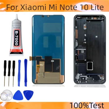 100% оригинален за Xiaomi Mi Note 10 Lite Dispaly 10 докосвания екран замяна за Mi Note 10 Lite M2002F4LG M1910F4G LCD