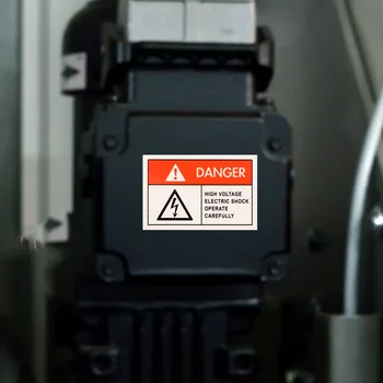 10Pcs Предупредителни стикери за опасност Високоволтов Electirc Работете внимателно Стикер за предупредителен знак за безопасност Етикет за безопасност 60x40CM