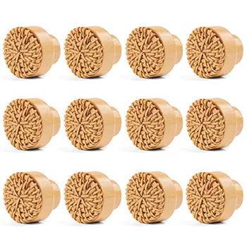 12 броя 35mm Boho скрин копчета ратан копчета дървени чекмеджета копчета кръгли дървени скрин дръжки с винтове, природа
