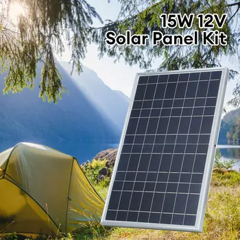 12V комплект слънчеви панели с алигаторен клип преносимо водоустойчиво слънчево зарядно устройство на закрито външна слънчева енергийна банка за къмпинг пътуване