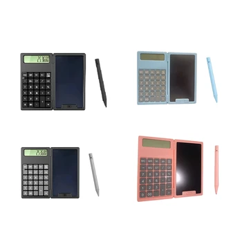 1Set Училищен сезон Научен калкулатор Сгъваем таблет Бизнес офис Преносим таблет калкулатор LCD таблет пластмаса, розов