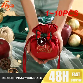 1~10PCS Санта чували кърпа подарък чанта бонбони дръжка чанта коледно дърво декорации за домашна маса Нова година 2023 Червен Ноел Коледа