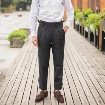 2023 Мъже Есен Зима Нови прави бизнес костюми панталони Мъжки дълги ежедневни вълнени панталони мъжки плътен цвят вълнени панталони H318
