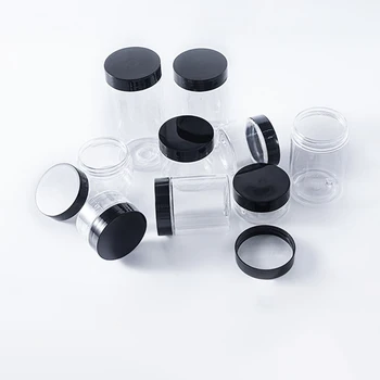 20pcs Clear PET пластмасови буркани Прозрачна празна козметична маска Крем восък опаковки контейнери Саксии с капаци