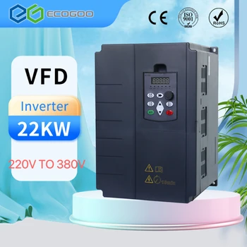 220V VFD честотен инвертор еднофазен вход към 3-фазен 380V 15KW-30KW изходен честотен преобразувател Задвижване с променлива честота