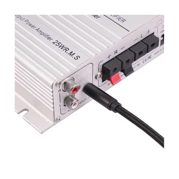 3.5Mm до 6.35Mm адаптер Aux кабел за миксер усилвател позлатен 3.5 жак към 6.5 жак мъжки към мъжки аудио кабел, 1 метър