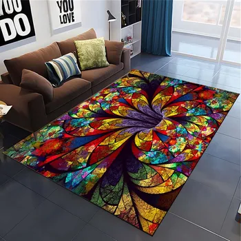 3D Фрактал цвете килим килим за хол Начало декор диван маса голяма площ килими спалня нехлъзгащ етаж мат фоайе изтривалка