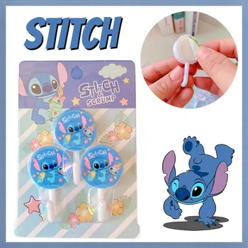 3PCS Disney Stitch Пластмасови силни самозалепващи се куки Ключ за съхранение Карикатура закачалка за кухня баня врата стена многофункционален