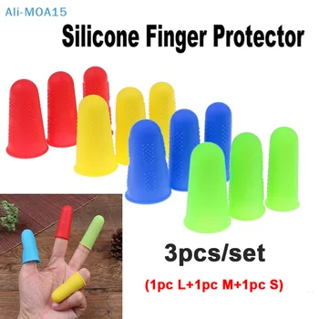 3Pcs силиконов анти-нарязани топлоустойчив пръст протектор пръсти капачка инструмент за готвене