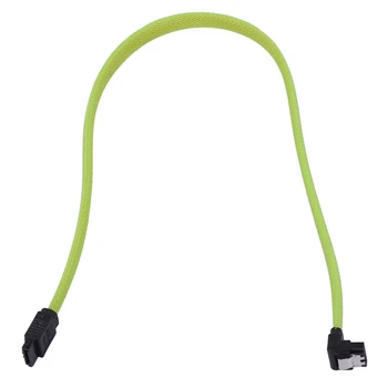 3X SATA 3.0 III SATA3 7Pin кабел за данни прав ъгъл 6Gb / S SSD кабели HDD твърд диск за данни с найлонов ръкав (зелен)