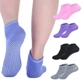 4бр Жените нехлъзгащо лепило дозиране чорапи йога бягане упражнение фитнес приплъзване удобни анти чорапи многофункционални лепила W3M9