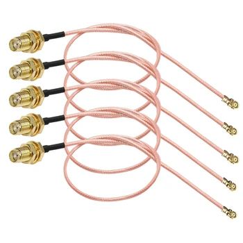 5 бр. SMA конектор кабел женски към UFL / U.FL / IPX / IPEX RF или NO конектор коаксиален адаптер събрание RG178 пигтейл кабел