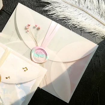 60pcs плик венчелистчета празен полупрозрачен сулфат хартия DIY пощенска картичка съхранение творчески сватбен фестивал покана опаковане