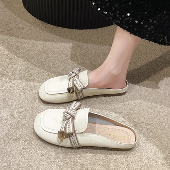 Baotou Чехли за жени, които да носят навън 2024 Универсален летен нов стил Нежен приказен стил Модни обувки за муле Trend