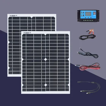 Boguang 12v гъвкав комплект слънчеви панели 20W 40W слънчеви панели 18V със соларен контролер за лодка кола RV 12V зарядно устройство за батерии