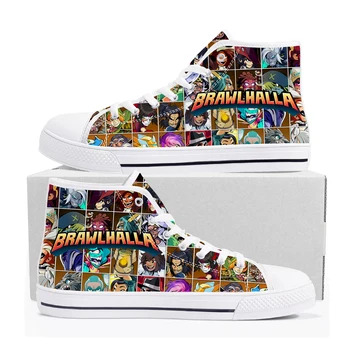 Brawlhalla High Top Sneakers Hot Cartoon Game Mens Womens Teenager High Quality Fashion Canvas Shoes Casual Tailor Made Sneaker