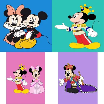Cartoon Мики Мини Маус серия Disney платно живопис любов плакати и отпечатъци стена арт картини за хол