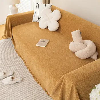 Chenille диван покритие кърпа обикновен засенчване универсален диван капак кърпа котка надраскване превенция