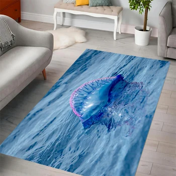 CLOOCL Нова мода килим синьо море повърхност 3D отпечатани фланела килим хол спалня диван нехлъзгане етаж мат петно устойчиви