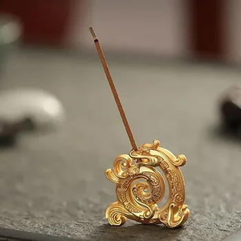 Craft Лъки тамян дракон Начало Шуй китайски декор горелка Фън вътрешен творчески притежател Домакински мед ретро линия