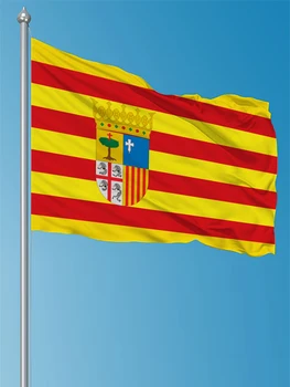 FLAGDOM 3X5Fts 90X150cm Испания Испанско знаме на Арагон