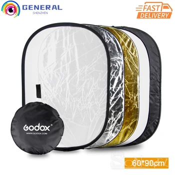 Godox 60x90cm 24''x35'' 5 в 1 Multi Disc Photography Studio Photo Oval сгъваема светлина рефлектор ръкохватка преносим фото диск