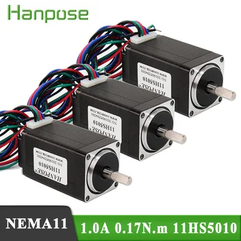 hanpose nema11 стъпков мотор 4-кабелен 28X50mm 11HS5010 0.17N. M 1.8 градуса стъпков мотор за 3D принтер NEMA11 стъпков мотор 12v