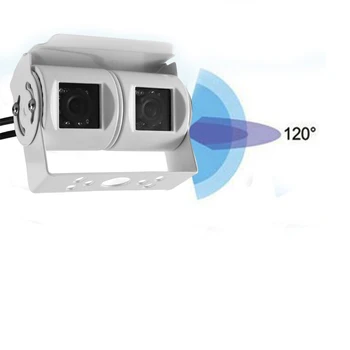 HKNL 1080P изглед за архивиране бял двойна камера 12V за кола / автобус / RV / камион 8pcs червен LED цвят нощно виждане превозно средство наблюдение сигурност
