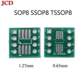 JCD SOP8 завъртете DIP8 / SOIC8 към DIP8 IC адаптер Socket so8 / tssop8 / soic8 / sop8 TO dip8 без щифт SMD към DIP адаптер конвертор SOP8
