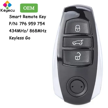 KEYECU OEM Keyless Go Smart Remote Car Key Fob 3 бутона 434MHz 868MHz за Volkswagen Touareg 2011 2012 2013 2014 2015 2016 2017