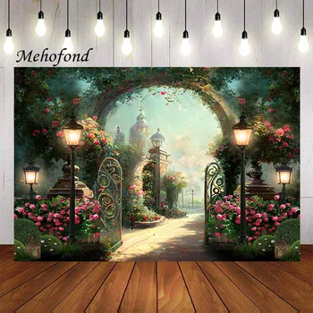 Mehofond фотография фон реколта градина флорални замък момиче рожден ден парти артистичен портрет декор снимка фон студио
