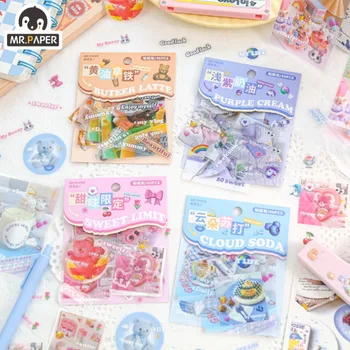 Mr. Paper 40pcs/Pack Colorful Food Cute Stickers Nordic Style Creative Handbook Material Kawaii стикери Канцеларски материали