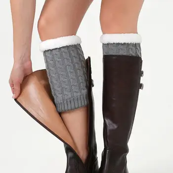 NEW модни гети ботуши маншети жена бедрото топло плетени коляното нагреватели чорапи крак нагреватели за жени топло чорап ботуши капак I5P7