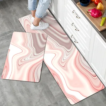 Nordic водоустойчива кухня PVC мат етаж дълъг коридор килим за баня входна изтривалка килими бани PU кожа спалня подови настилки