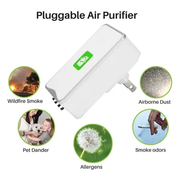 Pluggable пречиствател на въздуха отрицателен йонен генератор без филтър йонизатор пречиствател чисти алергени, замърсители, мухъл, миризми-US щепсел
