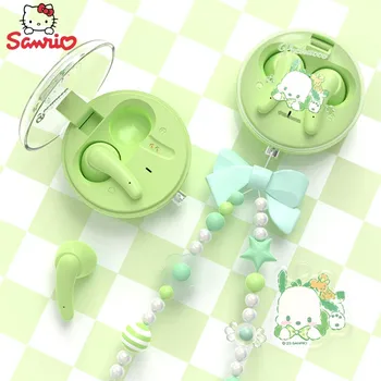 Sanrio гривна Bluetooth слушалки Kawaii Cinnamoroll Моята мелодия карикатура Истински безжични слушалки Kuromi музикална игра слушалка подаръци