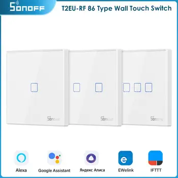 SONOFF T0US TX Wifi Smart Wall Light Switch Timer 1/2/3 Gang Voice / APP / Touch Control работи с Alexa Google Home IFTTT