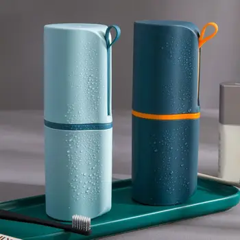 Travel Wash Cup Simple Household Toothpaste Toothbrush Cup Wash Supplies Storage Box Малък преносим комплект за излизане