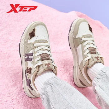Xtep скейтборд обувки жени смесен цвят сладък износоустойчив спортни обувки омекотяване шок абсорбция маратонки 977418310014