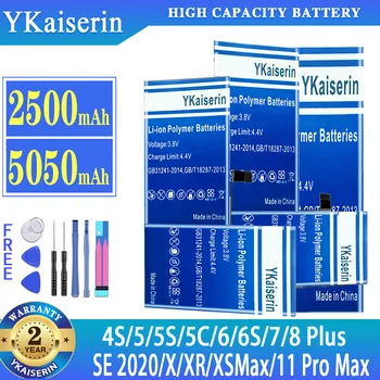 YKaiserin батерия за iPhone 6 6s 7 8 Plus 6Plus 6SPlus 7Plus 8Plus 5 4S 5S 5C SE 2020 X XR XS Max 11 Pro Max 11pro 11 Promax