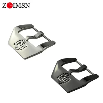ZLIMSN Ленти за часовници Buckle Silver Black Pin Buckles For Paneral Watch Band Clasp Ремонт от неръждаема стомана 22mm 24mm 26mm