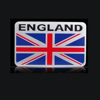 Англия кола флаг стикер правоъгълник хладно кола тялото тунинг метален стикер алуминиева сплав 1pc свободен кораб