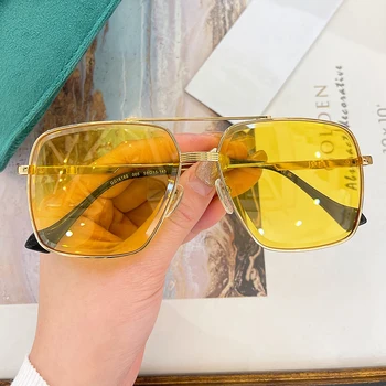 Високо шофиране ваканция модни слънчеви очила Модел1616S правоъгълник сплав рамка с цветни лещи мъже жени луксозни слънчеви очила
